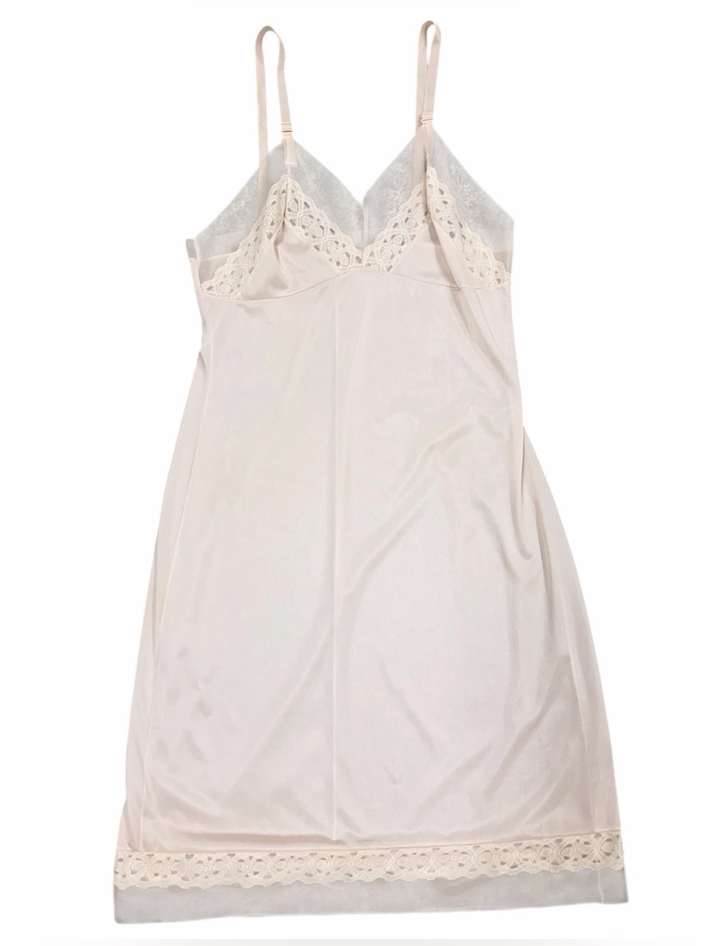 Vintage 80’s Pink Satin Lace Trim Maxi Lingerie Slip Dress